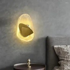 Wall Lamp Gold Black LED Light Modern Living Room Study Bedroom Aisle Corridor Crystal Lamps Indoor Fixtures