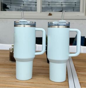 Neue Farbe Neon gelb Springblau Wassermelon Mondschein 40 Unzen Abenteuerlöser H2.0 Tumbler Tassen mit Griffdeckel und Strohkarre Edelstahl Reisebecher