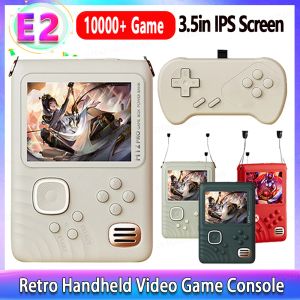 Игроки E2 Retro Portable Mini Handheld Console Console 3.5in IPS Screen 6000mah Game Player 10000 Games Power Bank играет по телевизору