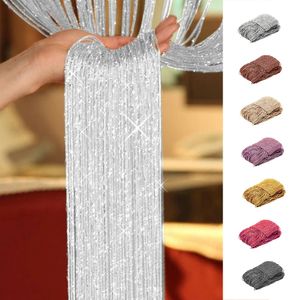 200x100 cm trådgardiner Solid Stripe Classic Line Tassel Curtain Window Blind Valance Living Room Divider Door Decorative 240416