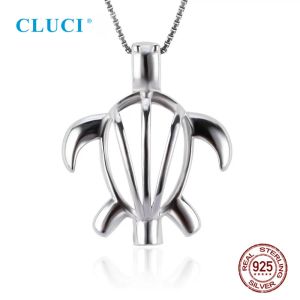 Collane Cluci 3pcs argento 925 Wish Pearl Penderant Women Jewelry 925 Sterling Silver Turtle Parl Gage Locket Necket Cionclace SC002SB