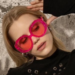 Sonnenbrille Frauen klassische Vintage Sonnenbrille 7 Farben Übergroße runde Rahmen Sonnenbrillen Pink Pink Sonnenschirme Outdoor Radsport trendige Brille