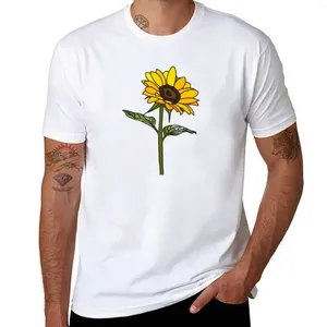 Men's Polos Aesthetic Sunflower T-Shirt Blanks Anime Blacks Customs Design Your Own Black T Shirts For Men