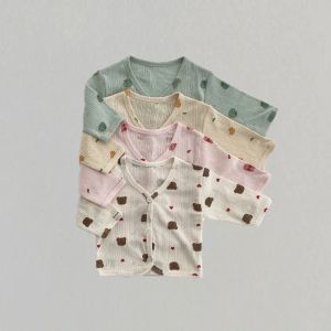 Coats Summer New Baby Cotton Cardigan Kurtka niemowlę słodka kreskówka nadruk przeciwsłoneczny Tops Baby Girl Cartoon Jacket Casual Płaszcz