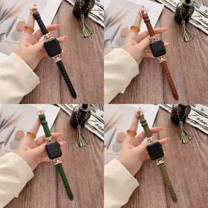 스트랩 시계 가드 얇은 밴드 진짜 가죽 골드 커넥터 레이디스 38mm 41mm 44mm Apple 스트랩 iwatch 시리즈 7 3 4 5 SE 6 시계 대역 팔찌 여성 패션 밴드