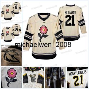 Kob Weng Echl Iowa Heartlanders 2022 Prairie Rose Alternate Third Jersey Ice Hockey Jersey Custom Any Number and Name Womens Youth Alll Stitched