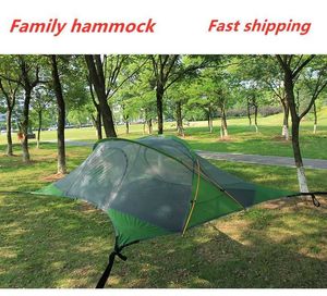 Móveis de acampamento Família Hammock Triangle Triângulo Trente Família Viagem Camping Pesca Tour autônomo Tour extra grande Hammock Y240423