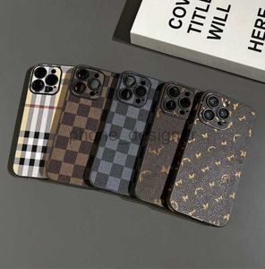 Luxury Designer iPhone 16 15 Pro Max Phone Cases for 15Plus iP14 ProMax 13 12 11XR 8P Girls Cute Classic Pattern Leather Back Cover Metal nameplate Decoration Square