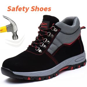 Stivali di sicurezza con cappuccio per punta di punta di alta qualità da uomo di alta qualità scarpe da lavoro a prova di foratura scarpe da lavoro maschio 240422