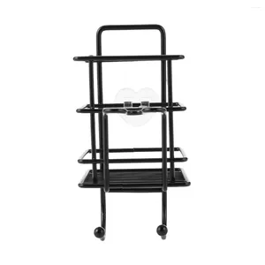 Storage Bags Shower Basket Shelf Wall Mounted Stainless Steel Shampoo Holder For Kitchen Bathroom Organizer Black