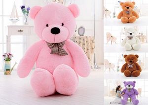 Ny 5 Color Teddy Bear fylld ljusbrun Giant Jumbo 60 cm 80cm 100 cm 120 cm födelsedagspresent Julgåva6182540