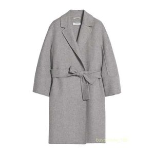 Cappotto da donna in cashmere cappotto di lusso maras womens ha lanciata a mano in lana pura strato a doppio strato cappotto grigio