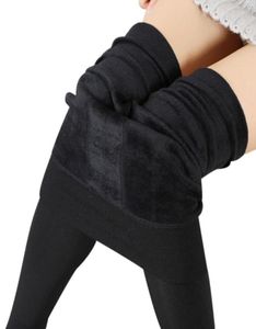 Winterbeinfitness Frauen dick war warmes Fleece ausgekleidetes thermische dehnbare Hosen Mädchen Lady sexy dünne bequeme Yogahosen LR53089516