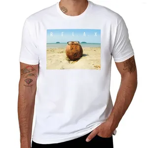 Herrstankar slappnar av! Strandtema t-shirt grafik t skjortor vanlig svett skjorta smal passform för män