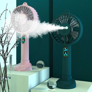 Andra apparater Mini Portable Spray Mist Fan Desktop Air Cooler Water Supplement USB 2000mah Battery Handheld Steam Telefonhållare J240423