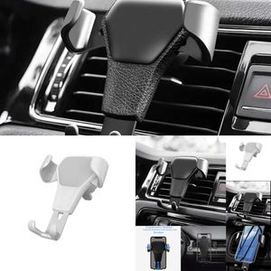 Novo novo bloqueio automático Gravidade Universal Air Vent GPS Cell Phone Solution Stand Stand Grille Buckle Type Compatível com todo o smartphone Apple iPhone Android