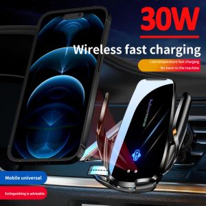 Ladegeräte 30W Auto Wireless Ladegerät Autoauto -Mount -Telefonhalter für iPhone 14 13 12 11 x XR Samsung Xiaomi Infrarot Induktion schnelles Laden