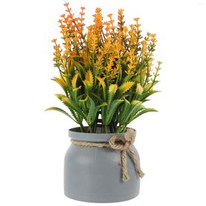 Dekorativa blommor Fake Potted Bonsai Artificial Faux Flower in Pot Home Desktop Decor