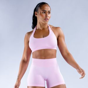 Kvinna Sport Bras Underkläder Stretch Nylon Hanging Neck Beauty Back Big Backless Seamless Underwear