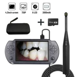 Wsporniki ręczne kamera wewnątrzustna 2MP HD Ortodontist Inspection Endoscope Camera z 6 regulowanym światłem LED 4,3 -calową ekran IPS