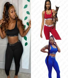 Women reggiseno da bralla senza maniche reggiseni pantaloni leggings a 2 pezzi set da spiaggia outfit push up crop top sportswear sport dwear d523423363