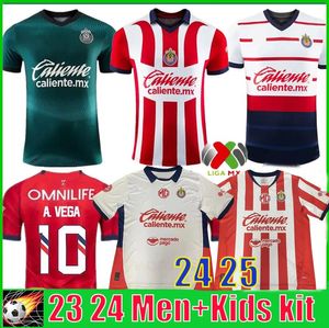 Liga Mx Chivas de Guadalajara 23 24 25サッカージャージChicharito A.vega I. Brizuela E.Gutierrez Alvarado F.Beltran Home Away Third Man Woman Football Shit