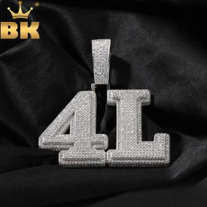The Bling King King Custom Bold Lettere Nome Collana a sospensione Micro Paved Out 5A Cubic Zirconia Chain Necklace Hiphop Gioielli Hiphop 240411
