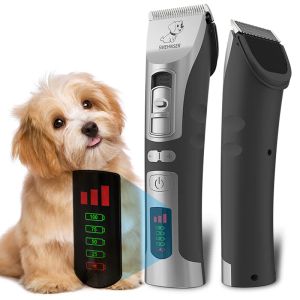 Clippers High Power Smart Dog Clippers Grooming Trimmer Pet Haircut Machine For Dogs Grooming Cutter Rechargeble Löstagbart blad