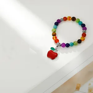 Link Bracelets 1 Pcs Teacher Xie Zhou's Gift Jewelry Bracelet 8mm Purple Agate Pink Zebra Apple For
