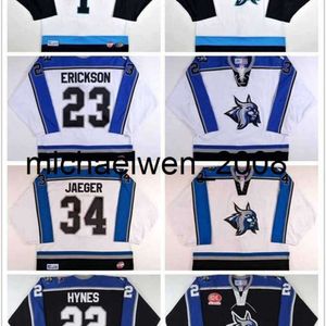 Kob Weng 2017 Customize ECHL Augusta Lynx 1 Peter Hamerlik 23 Mike Erickson 34 Brett Jaeger Mens Womens Kids Embroidery Hockey Jerseys Goalit Cut