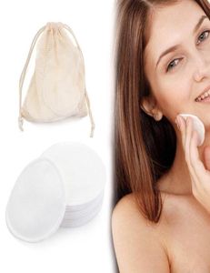12st Bamboo Fiber Makeup Remover Pads Cotton Pads Ansiktsborttagning Ansiktsskötsel KAVSKARTNINGSKLAD HUDEN RENGING Täckar tvättbara återanvändbara1236806