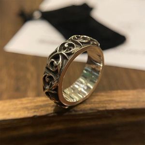 Clusterringe Modetrend Vine S925 Sterling Silber Thai Hip Hop Eternal Punk Paar Ring Männer- und Frauen Partygeschenk