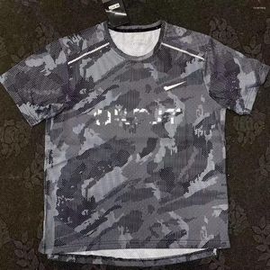 Erkek Tişörtleri Kısa Kollu Teknoloji T-Shirt Yaz Buz Buz İpek Top Spor Fitness Hızlı Kuru Pamuk Koşu Eğitimi Jogging