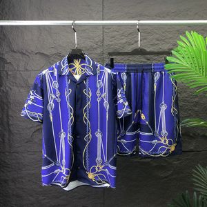 Casablanca Mens устанавливает 2 штуки дизайнерские шорты рубашки Slim Fit шелковистые шелковистые роскошные рубашки Casablanc Men Casual Polos Sutd Clide Высококачественное Q54