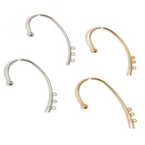 Ohrringe 2 PCs Matel Ohrmanschette Clip auf Stifte Wickel Ohrringe Gold Farbe Manschette Ohrring -Ohrhöhe Wrap für DIY -Ohrring -Clip -Schmuckstücke