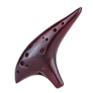 Instrument 12 buracos Cerâmica Ocarina Flute Alto C Smoked Burn Submarine Style Musical Instrument com música para música