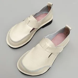 Casual Shoes Women's Slip-On Loafers Sneakers äkta läderkvinna Mockasins 2024 Summer Women Flat