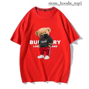 Bear gráfico de designer impresso camiseta masculina camiseta de luxo de luxo de manga curta camisa de urso de alta qualidade feminino de algodão casual camisa pólo de pólo 3916