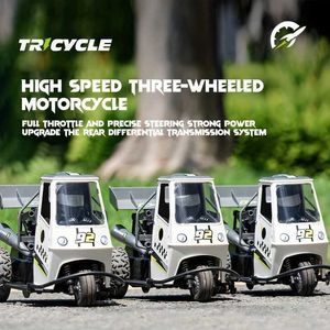 Electric/RC Car Tricycle Motorcykel LED Light High Speed ​​Stöttabsorption slitsträckt fjärrkontrollbil RC-bil är lämplig för alla terräng T240422