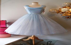 Vintage dos anos 50 Vestidos de baile curtos Denúsculo de chá de festa azul de festa de volta para a 8ª série da 8ª série Vestidos de graduação4296759