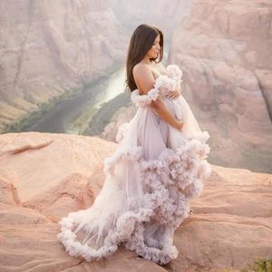 Casual Dresses Arrival Bridal Ruffled Tulle Robes Women Maternity Dressing Gowns Long Sheer Party Po Shoot Custom Made