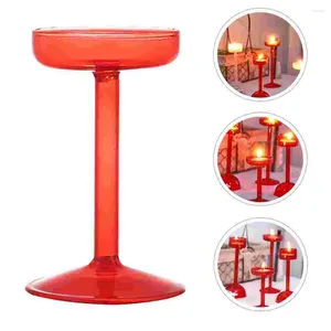 Kerzenhalter 1PC Weihnachten Retro Red Candlestick Hochzeitsfeierglashalter (klein)