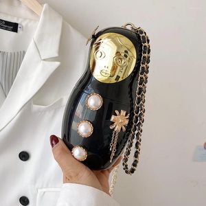 Shoulder Bags Pvc Acrylic Small Round Bag Female 2024 Personality Funny Doll Ins Net Red Wild Cross-Body Chain