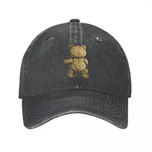 Ball Caps Classic Teddy Bear Have A Drink And Fun Baseball Cap Unisex Distressed Denim Headwear Ted Outdoor Summer Gift Hats