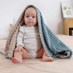 Imposta la coperta lenitiva per bambini per bambini Copertina trapunta a doppio strato coperta neonato che riceve una fascia da letto per bambini coperta