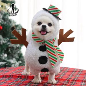 Jaquetas roupas de estimação vestido de animais de estimação vestido chique de boneco de neve roupas de estimação para pequenos cães médios cães de natal casaco de estimação chihuahua roupas