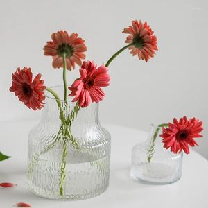 Vazo buzul desen buzlu his Dar açılış cam vazo dekorasyon oturma odası çiçek aranjman fransız stil