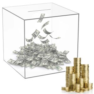 Boxes Clear Bank Box Durable Acrylic Saving Money Box Transparent Piggy Bank Cube Saving Coins Storage Box Money Saving Jar Kids Gift