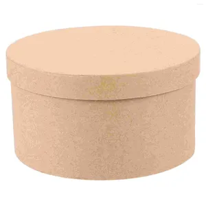 Depolama Çantaları Yuvarlak Hediye Kutuları Kek Kraft Kağıt Küçük 14x14x7.5cm Şeker Tutucu Khaki Taşınabilir Kurabiyeler