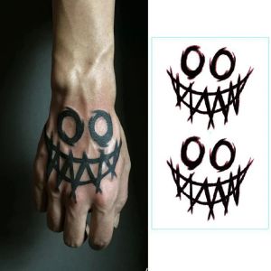 Tattoos Temporary Tattoos Hand Back Fake Tattoo Sticker Dark Tattoo Stickers Black Smile Rose Tatto Witch Cube Arm Foot Tatoo Waterproof